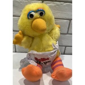 Vintage Hasbro Sesame Street Softie Baby Big Bird‎ W/ Luv Diaper Plush